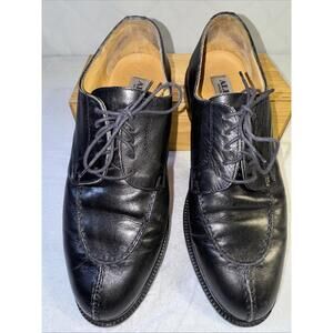 Alfani Men's 9M Dress Formal Black Oxfords Lace Leather Shoes Made in Italy